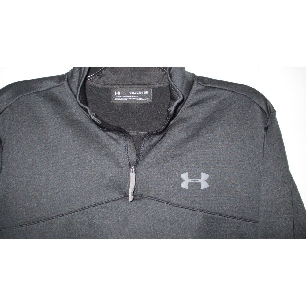 NWOT Black Under Armour 1/4 Zip Loose Fit Cold Gear Pullover Mens Size XXL 2XL